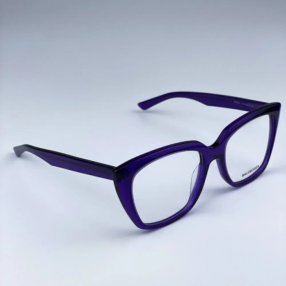 SALE! NEW Balenciaga BB0062O 003 Violet Logo Square Women Eyeglasses